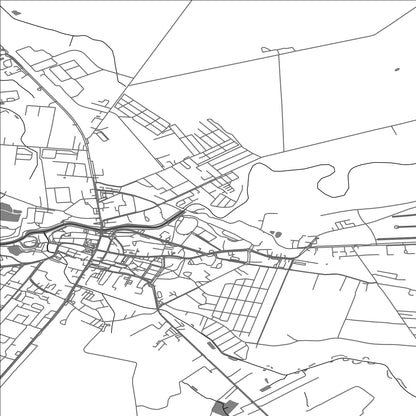 ROAD MAP OF MIEDZYRZECZ, POLAND BY MAPBAKES