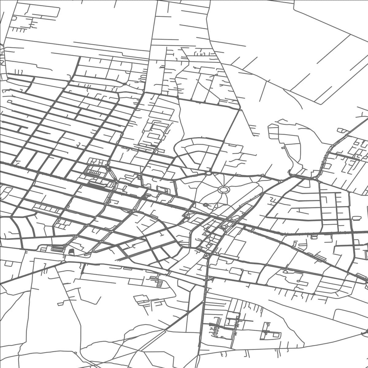 ROAD MAP OF MINSK MAZOWIECKI, POLAND BY MAPBAKES