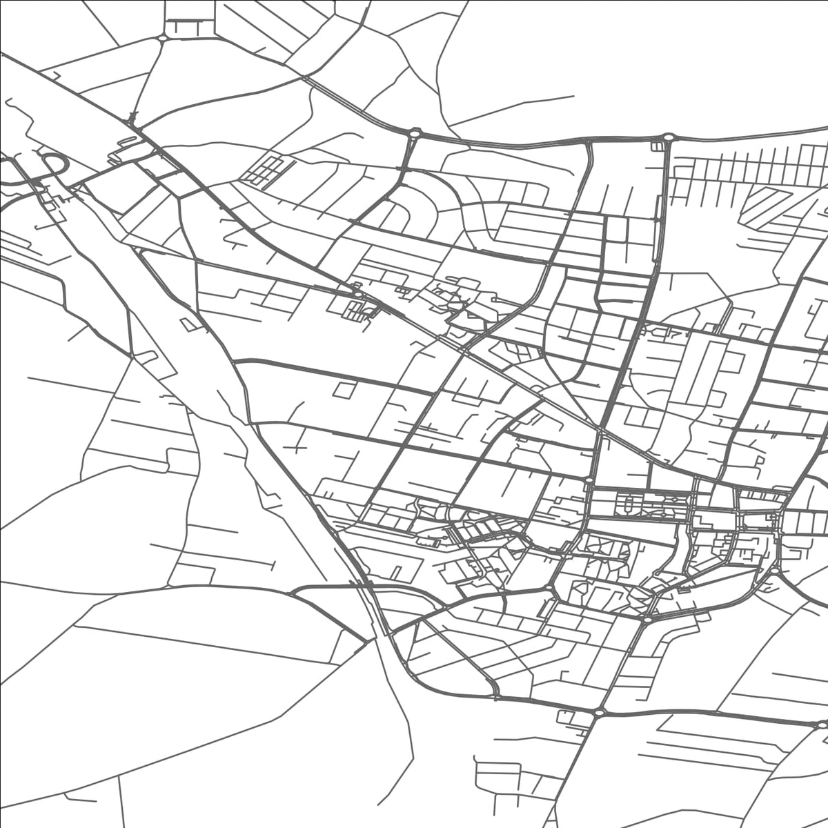 ROAD MAP OF MLAWA, POLAND BY MAPBAKES