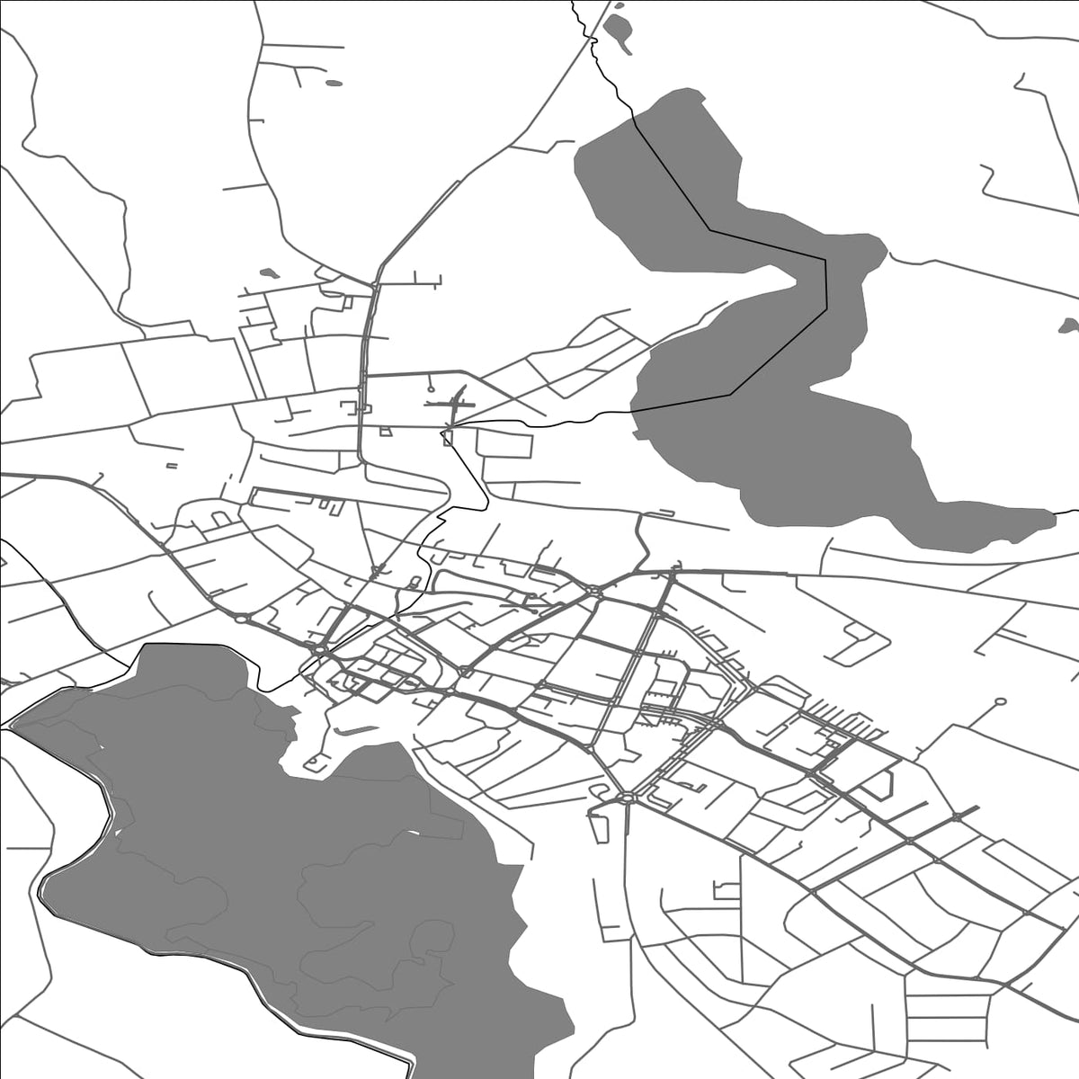 ROAD MAP OF MORAG, POLAND BY MAPBAKES