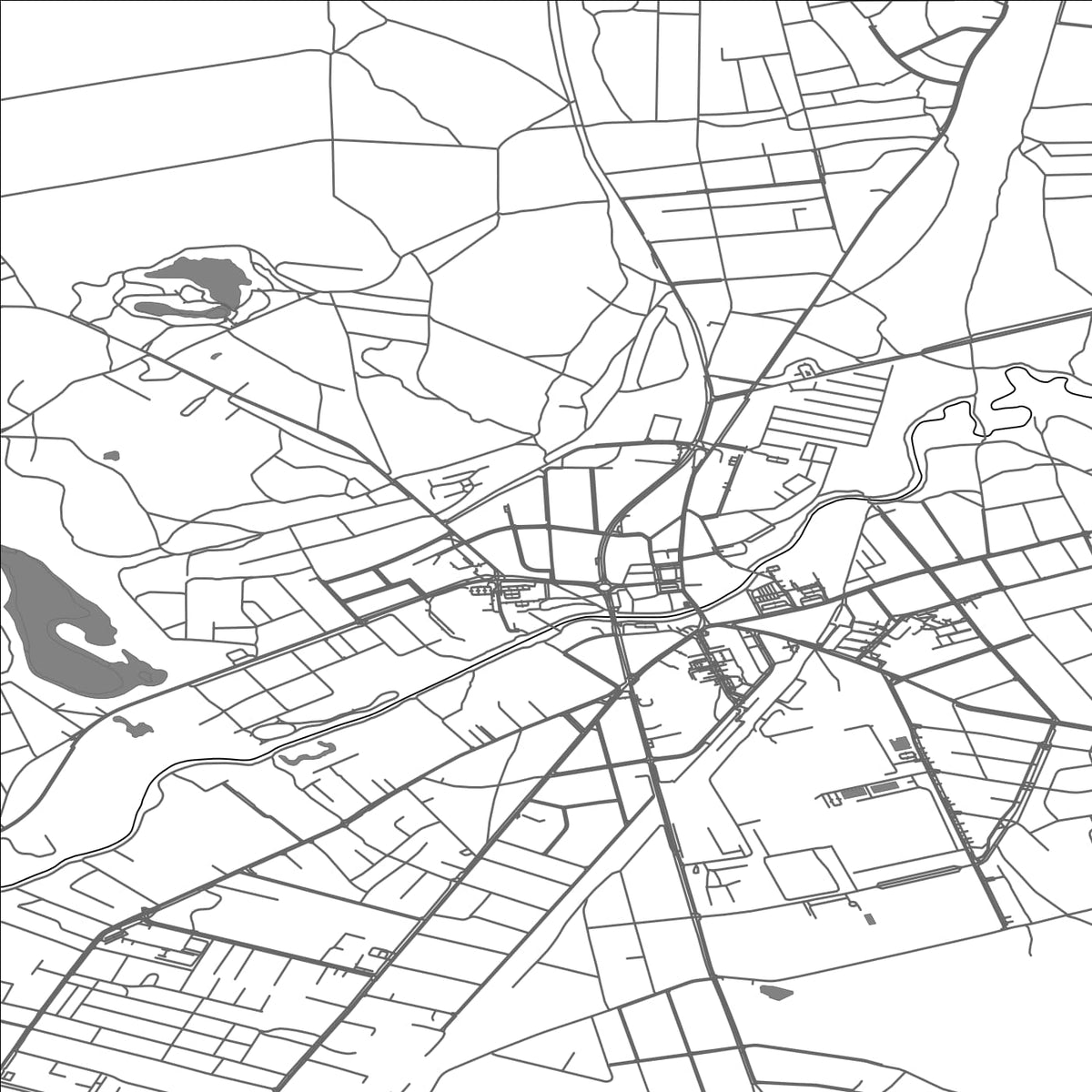 ROAD MAP OF MOSINA, POLAND BY MAPBAKES