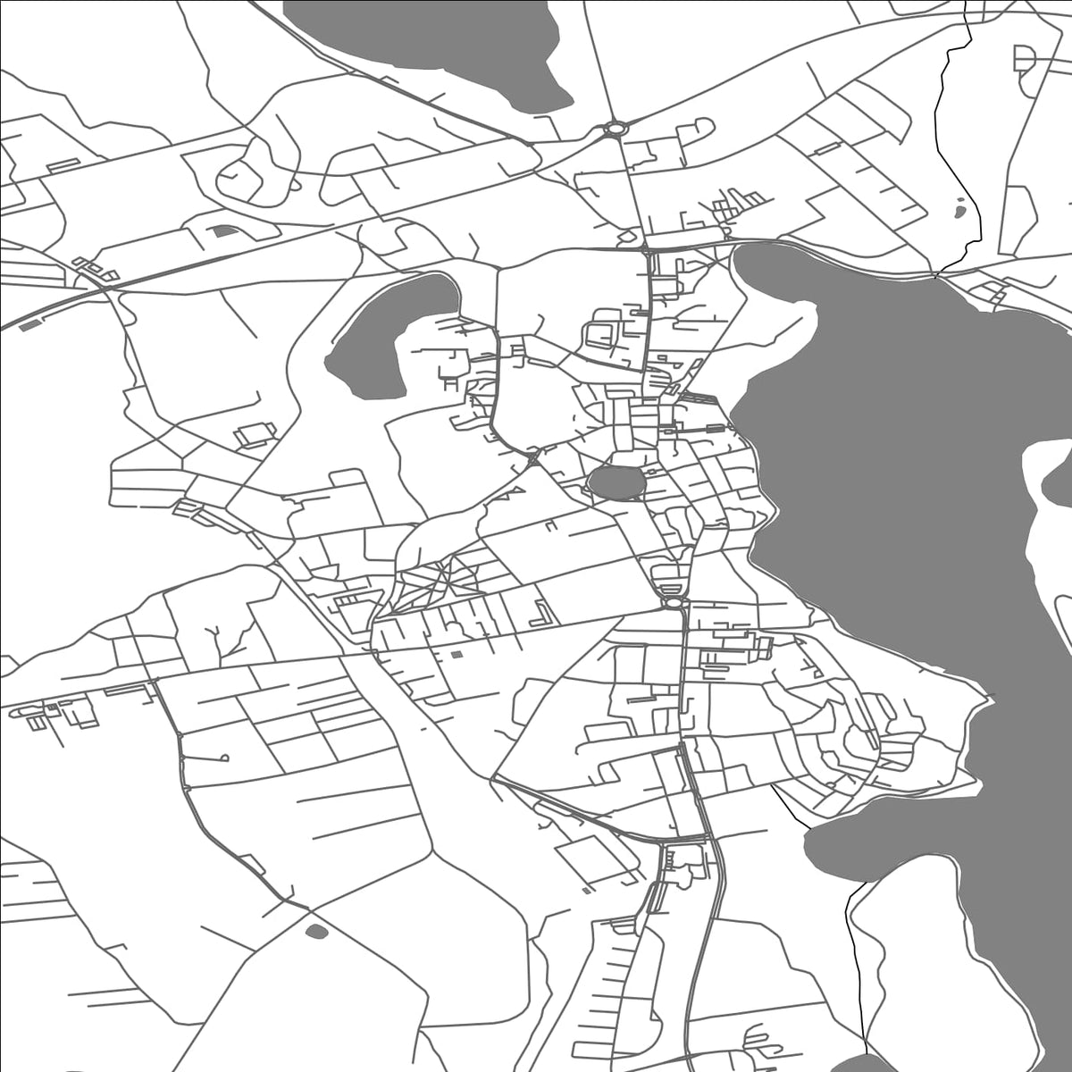 ROAD MAP OF MRAGOWO, POLAND BY MAPBAKES