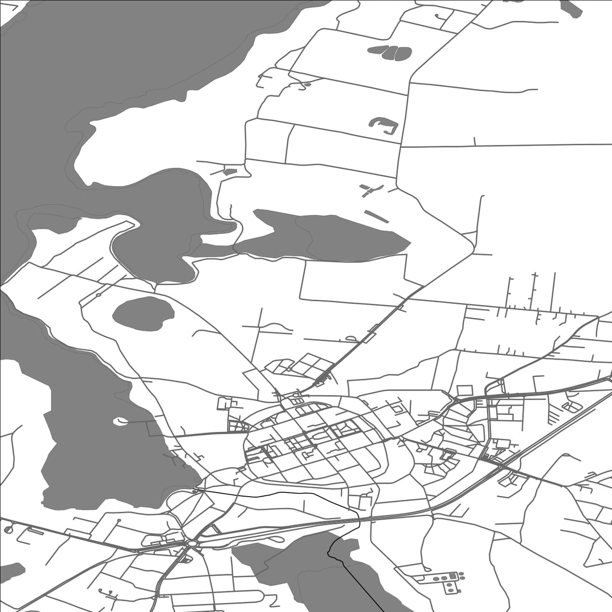 ROAD MAP OF MYSLIBORZ, POLAND BY MAPBAKES