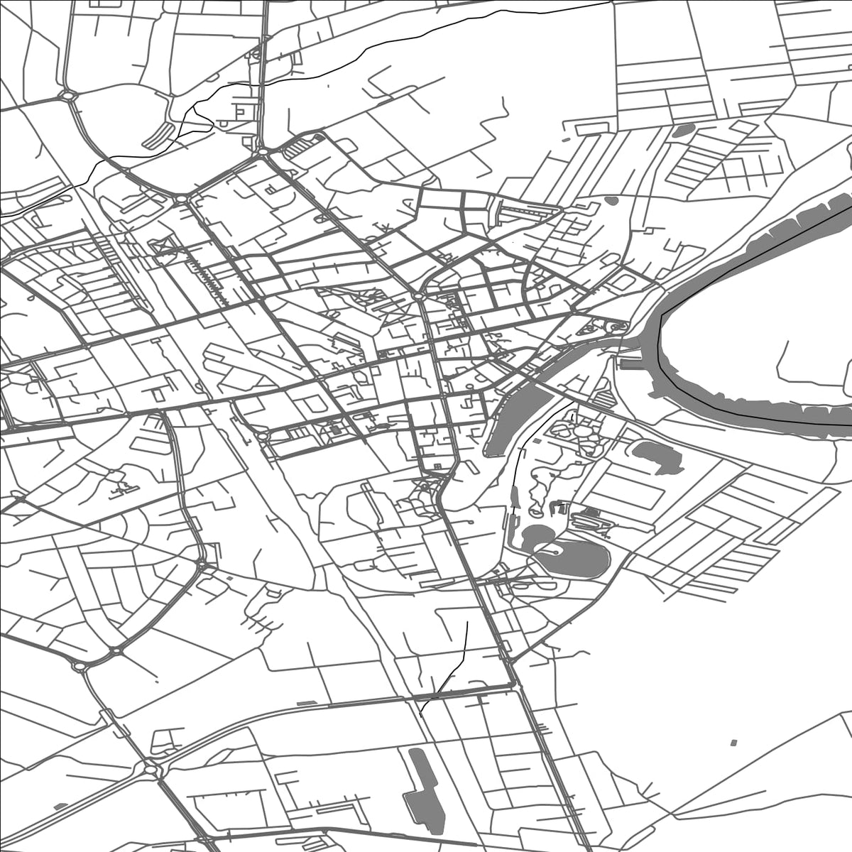 ROAD MAP OF NOWA SOL, POLAND BY MAPBAKES