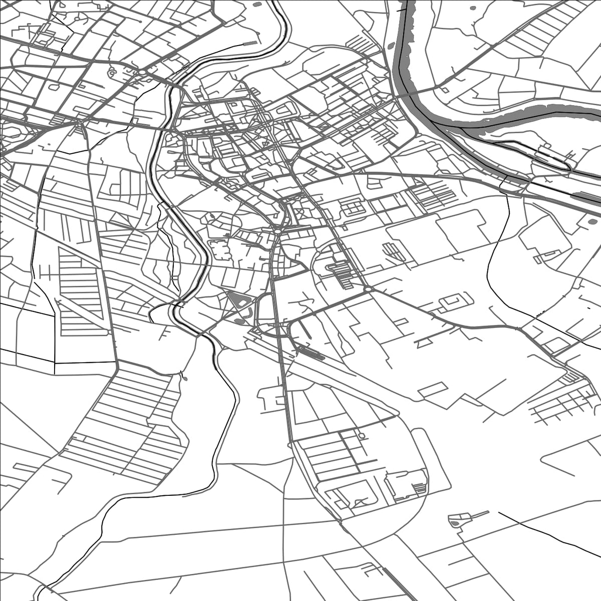 ROAD MAP OF OLAWA, POLAND BY MAPBAKES