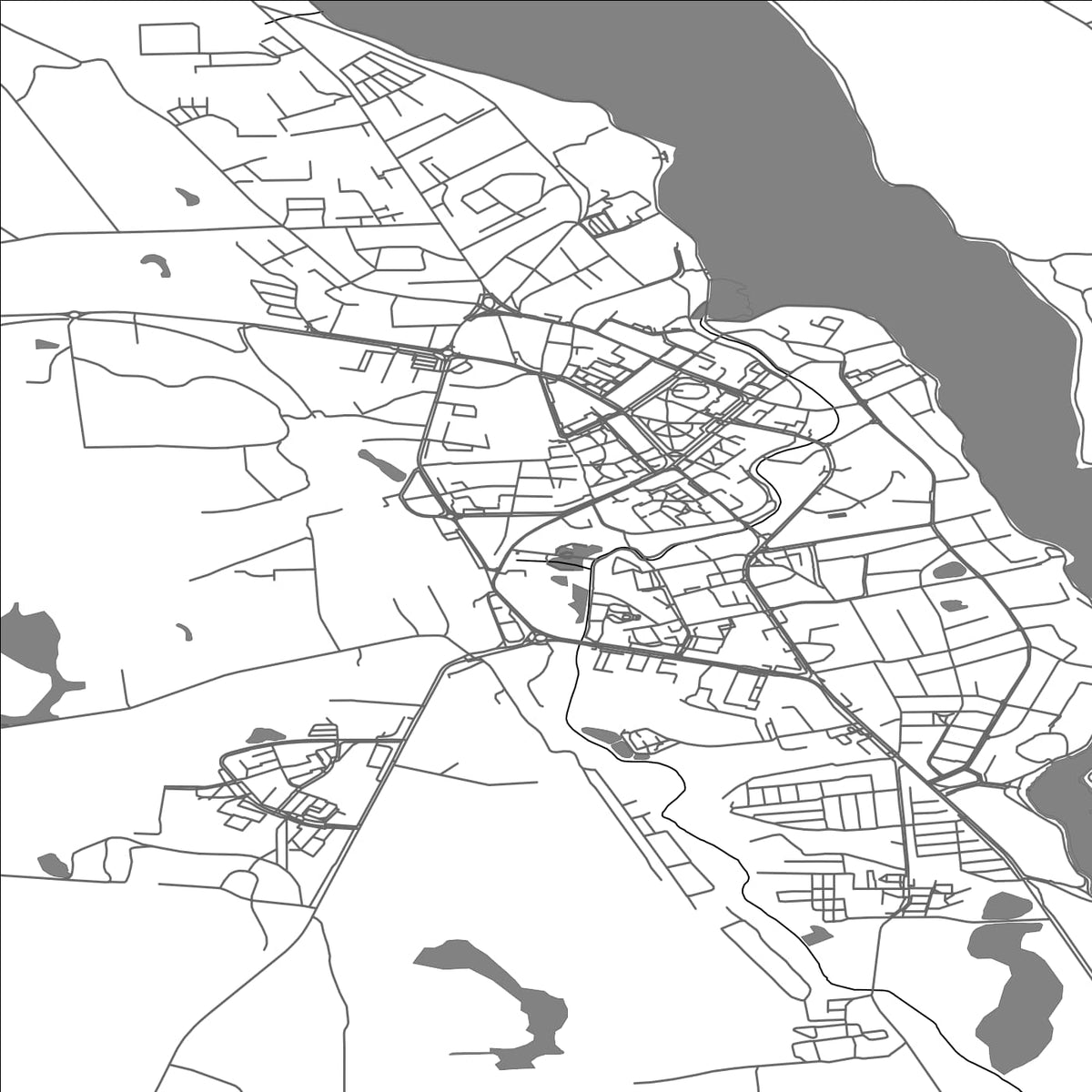 ROAD MAP OF OLECKO, POLAND BY MAPBAKES