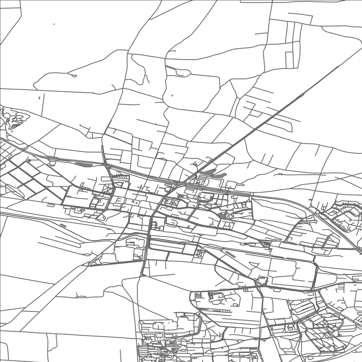 ROAD MAP OF OLKUSZ, POLAND BY MAPBAKES