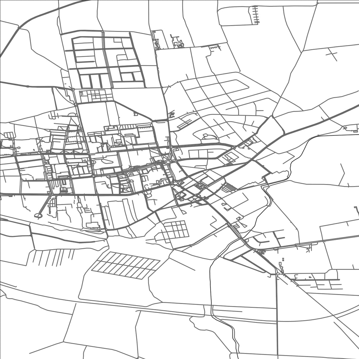 ROAD MAP OF OPOCZNO, POLAND BY MAPBAKES