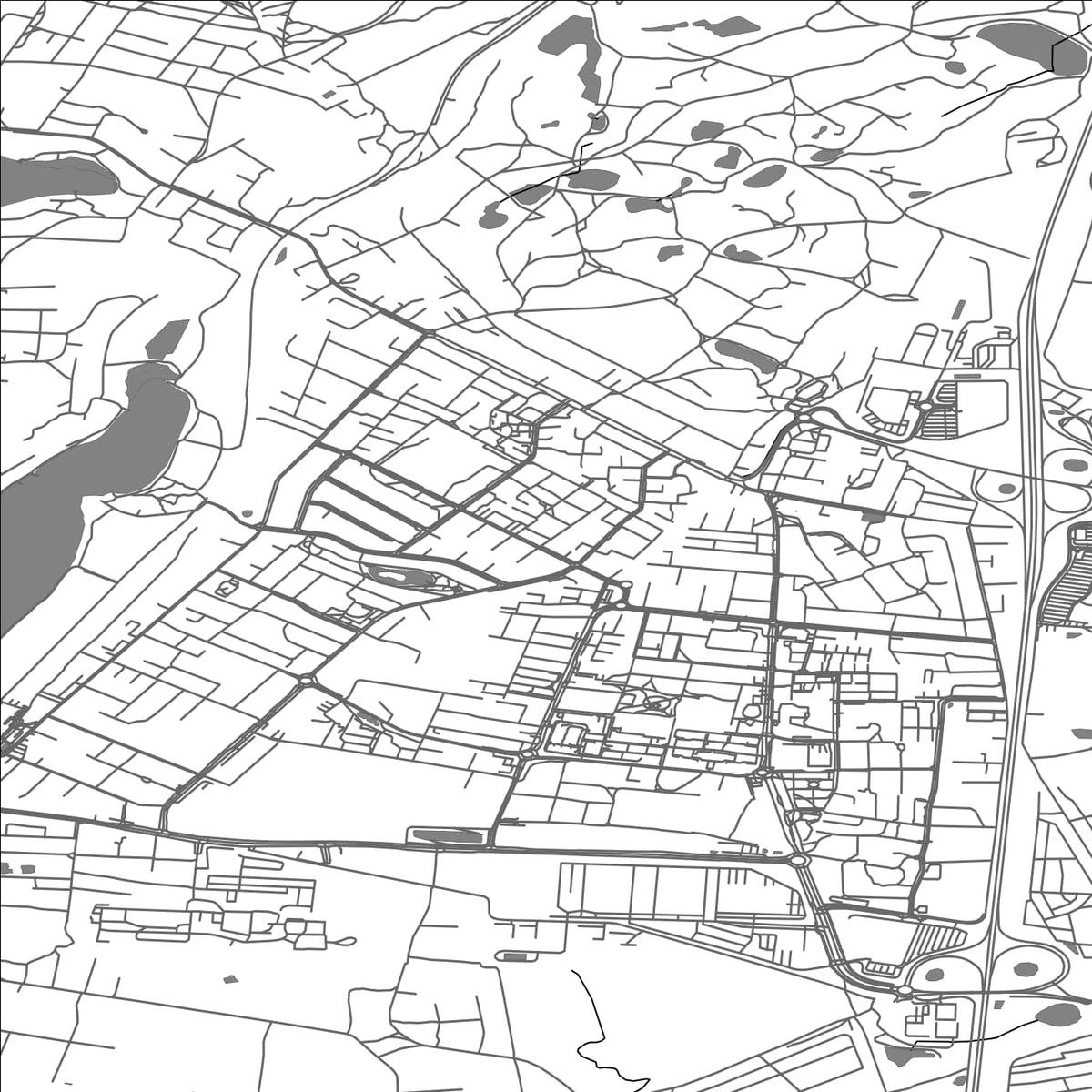 ROAD MAP OF OSOWA, POLAND BY MAPBAKES