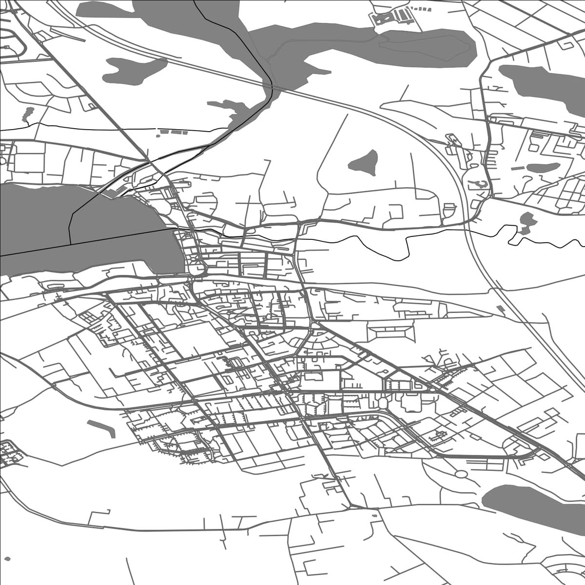 ROAD MAP OF OSTRODA, POLAND BY MAPBAKES