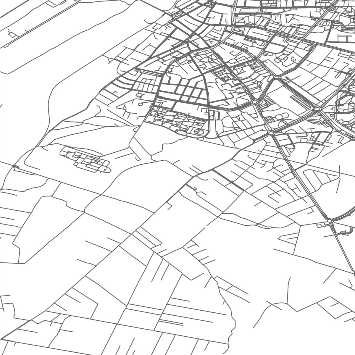 ROAD MAP OF OSTROLEKA, POLAND BY MAPBAKES