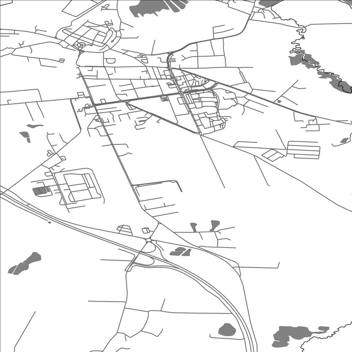 ROAD MAP OF PASLEK, POLAND BY MAPBAKES