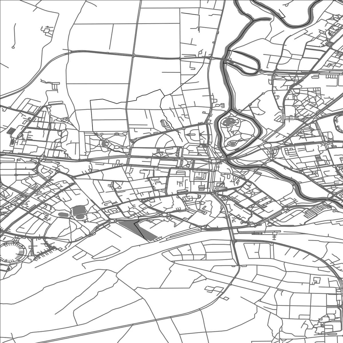 ROAD MAP OF PILA, POLAND BY MAPBAKES