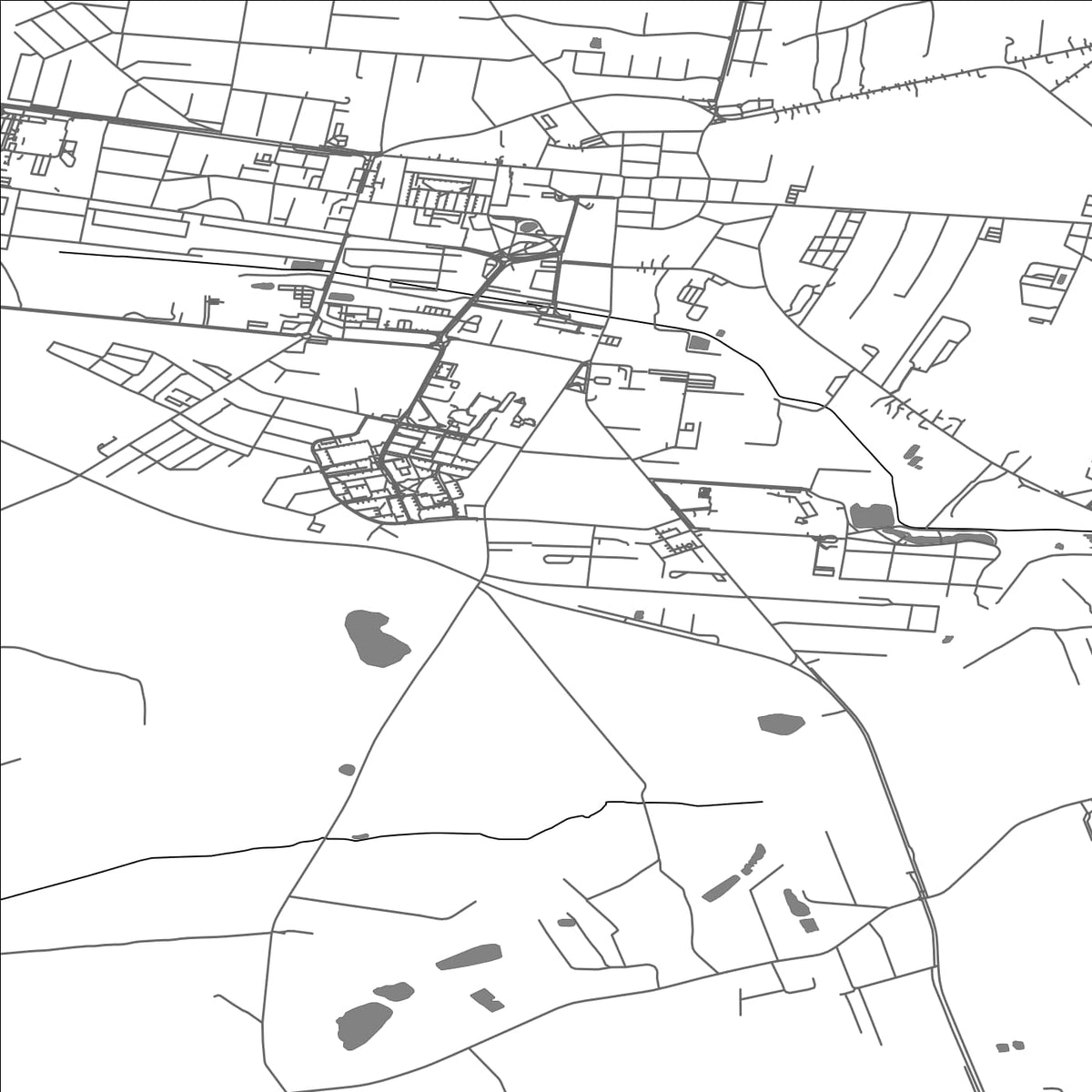 ROAD MAP OF PLESZEW, POLAND BY MAPBAKES