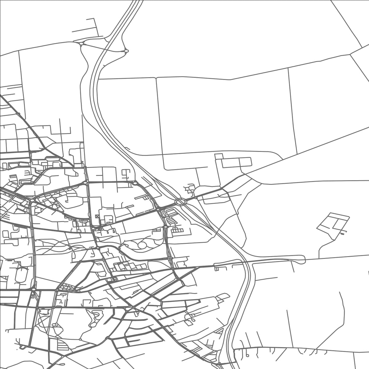 ROAD MAP OF PLONSK, POLAND BY MAPBAKES