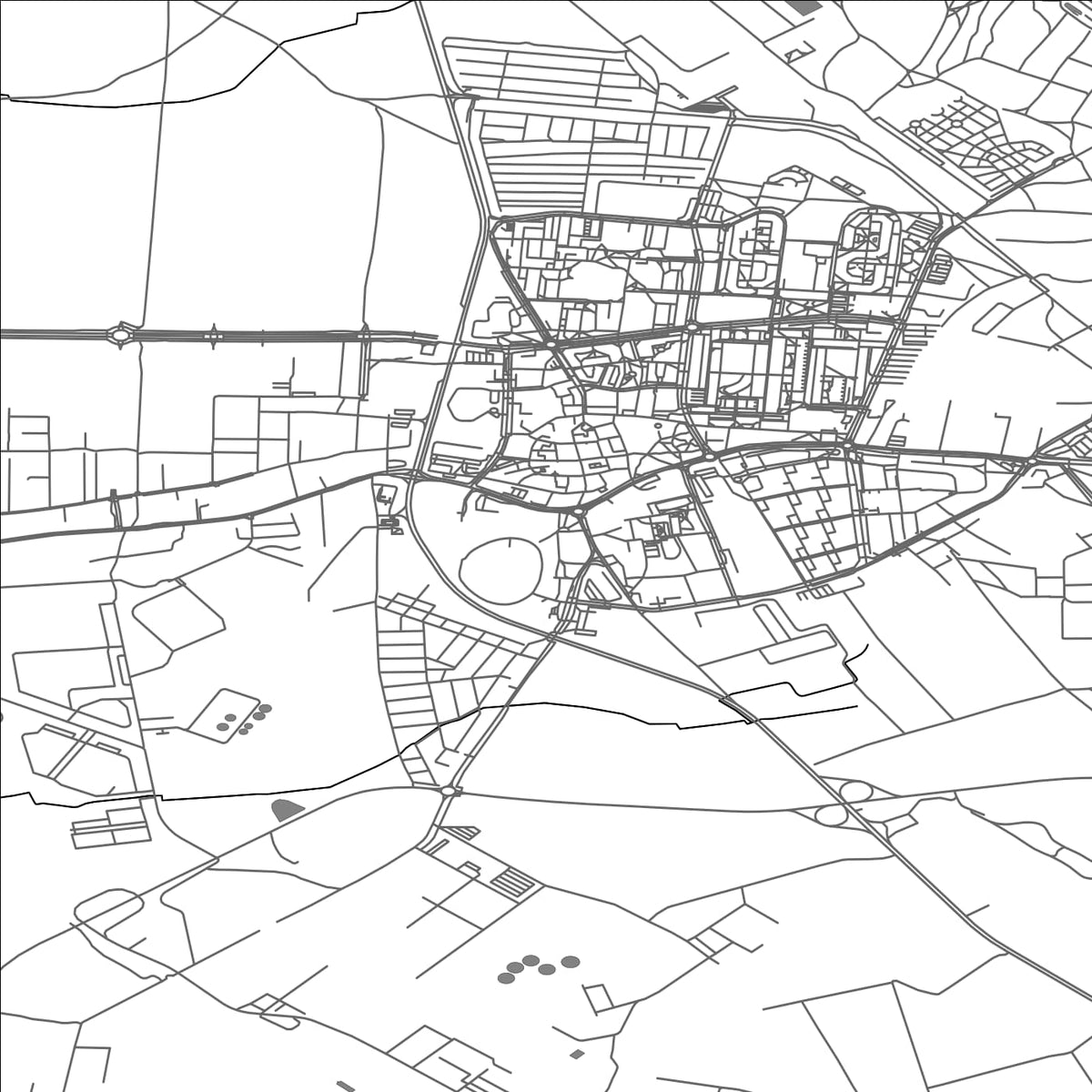 ROAD MAP OF POLKOWICE, POLAND BY MAPBAKES