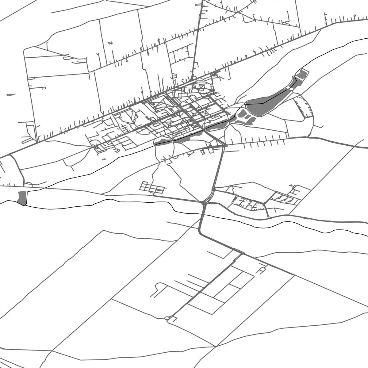 ROAD MAP OF PONIATOWA, POLAND BY MAPBAKES