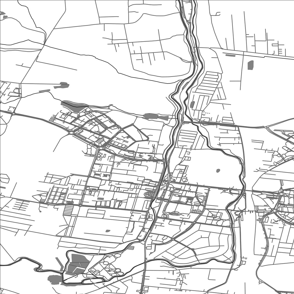 ROAD MAP OF PRUSZCZ GDANSKI, POLAND BY MAPBAKES