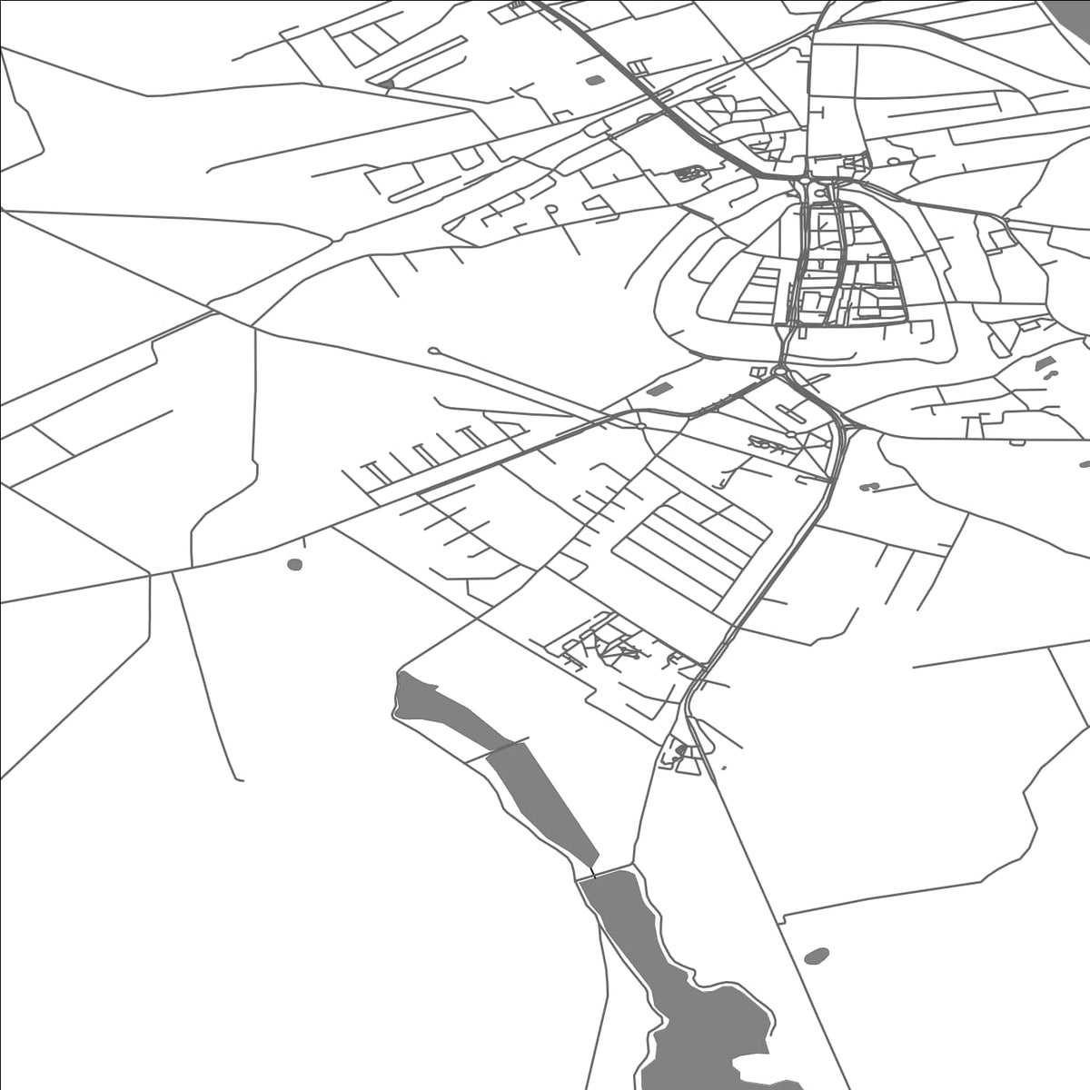 ROAD MAP OF PYRZYCE, POLAND BY MAPBAKES