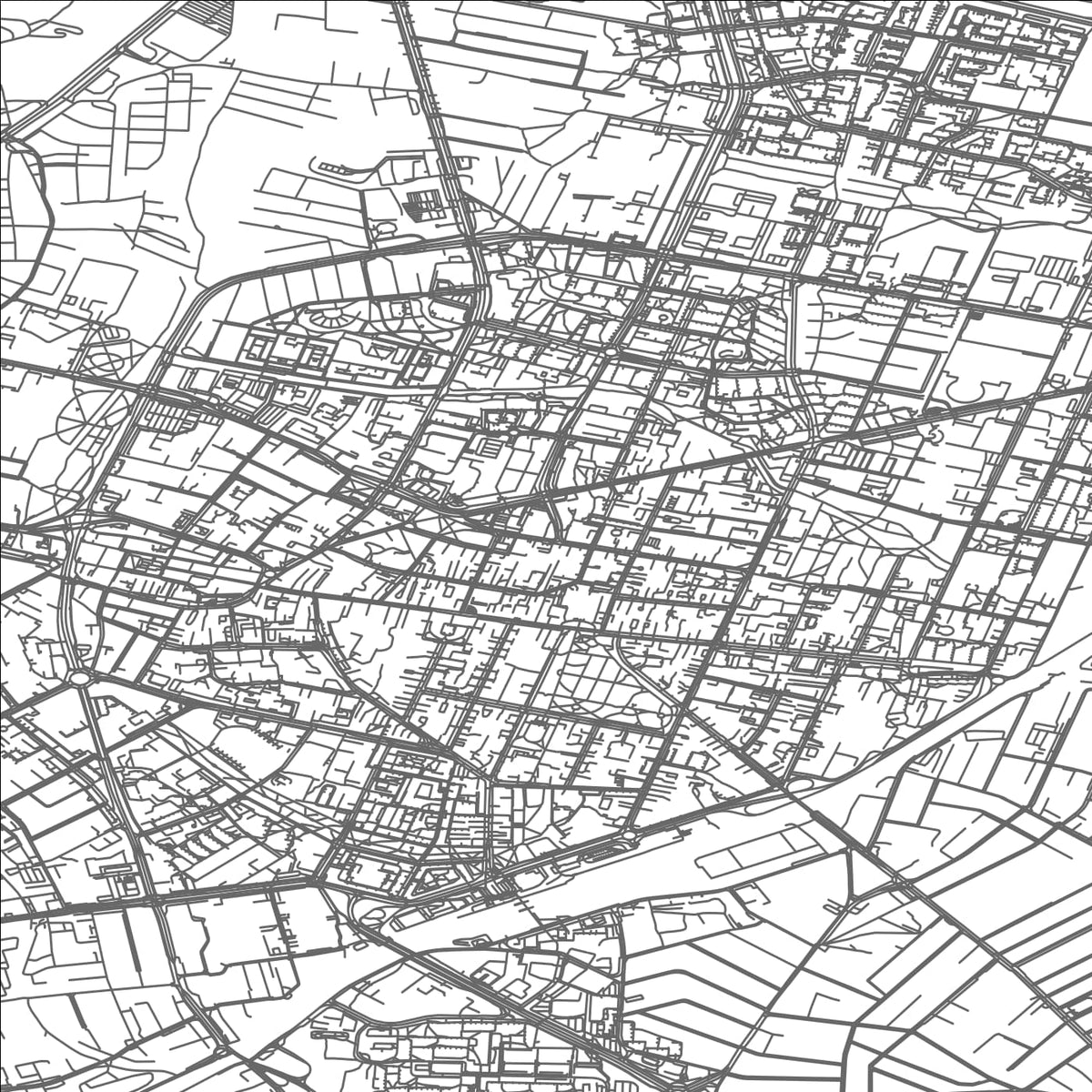 ROAD MAP OF RADOM, POLAND BY MAPBAKES