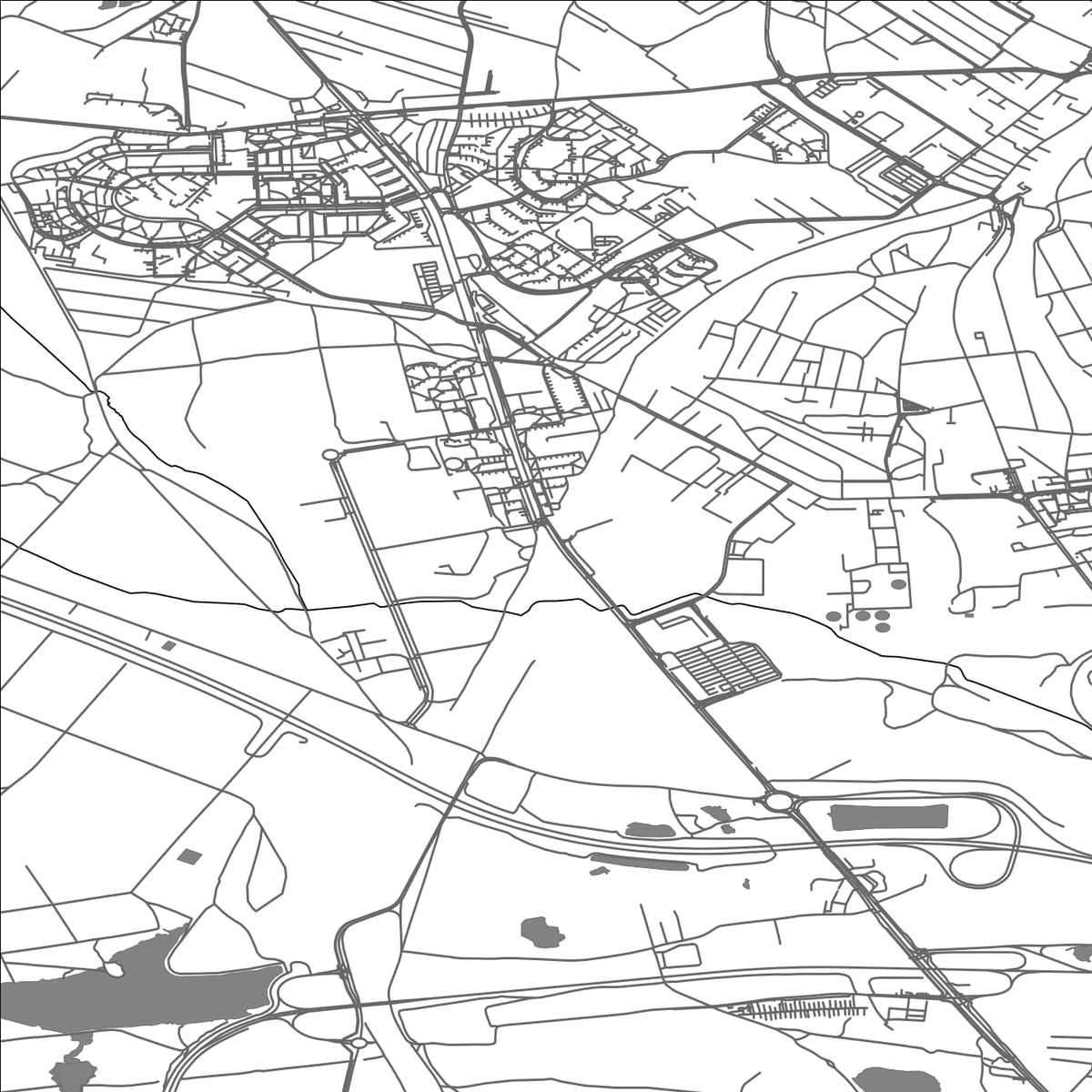 ROAD MAP OF RADZIONKOW NOWY, POLAND BY MAPBAKES