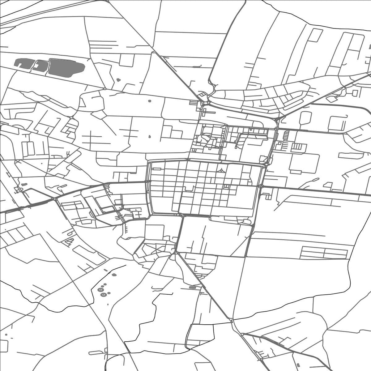 ROAD MAP OF RAWICZ, POLAND BY MAPBAKES