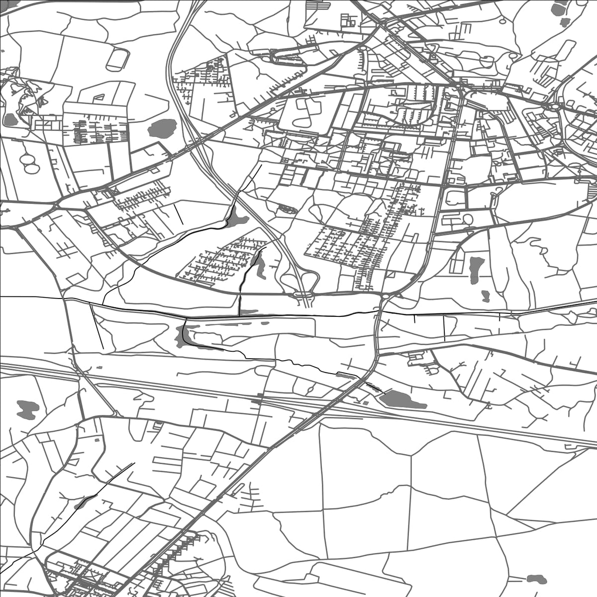ROAD MAP OF RUDA SLASKA, POLAND BY MAPBAKES