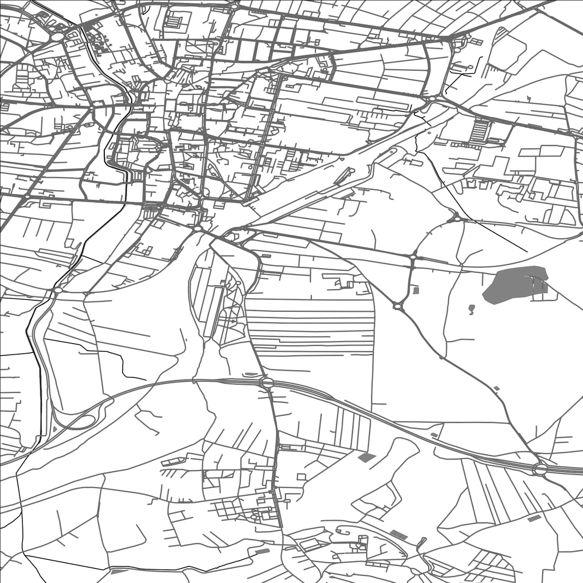ROAD MAP OF RYBNIK, POLAND BY MAPBAKES