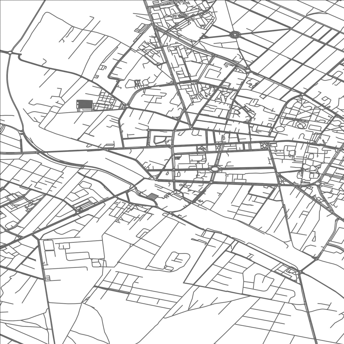 ROAD MAP OF SIEDLCE, POLAND BY MAPBAKES