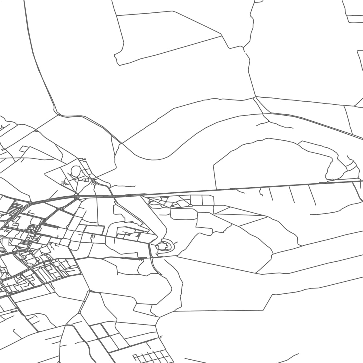 ROAD MAP OF SIERADZ, POLAND BY MAPBAKES