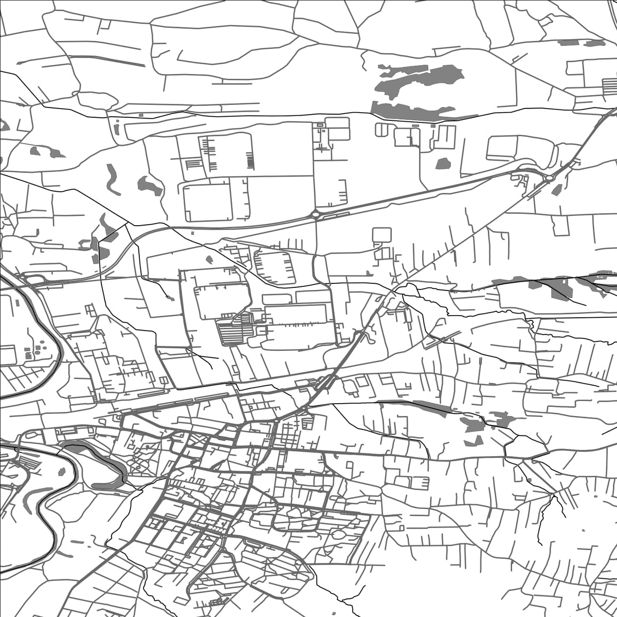 ROAD MAP OF SKAWINA, POLAND BY MAPBAKES