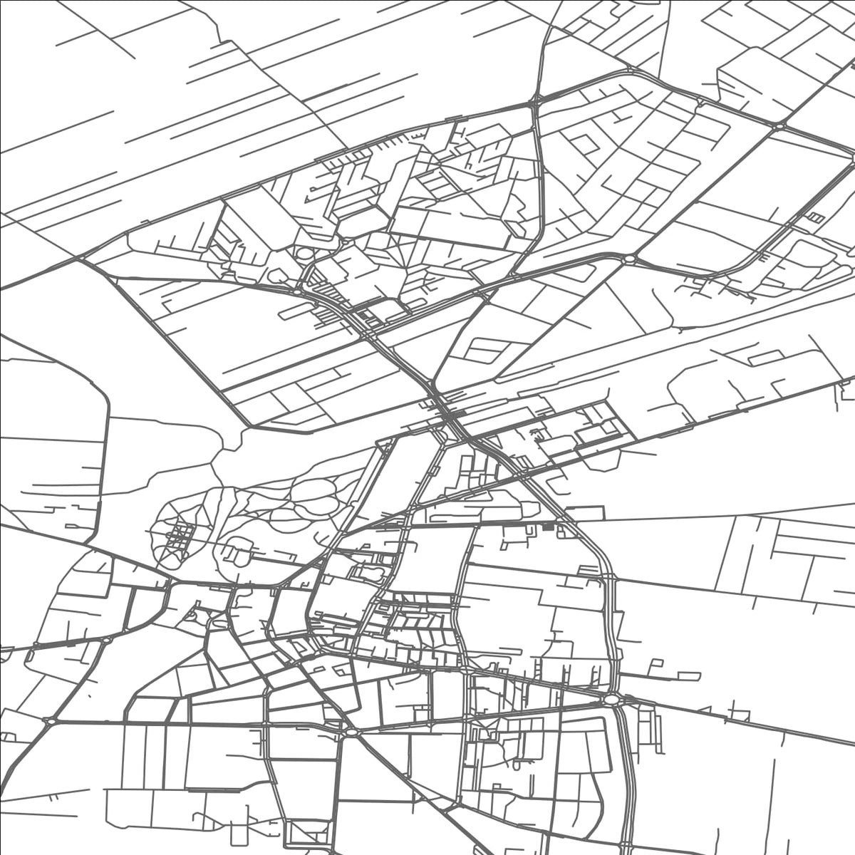 ROAD MAP OF SKIERNIEWICE, POLAND BY MAPBAKES