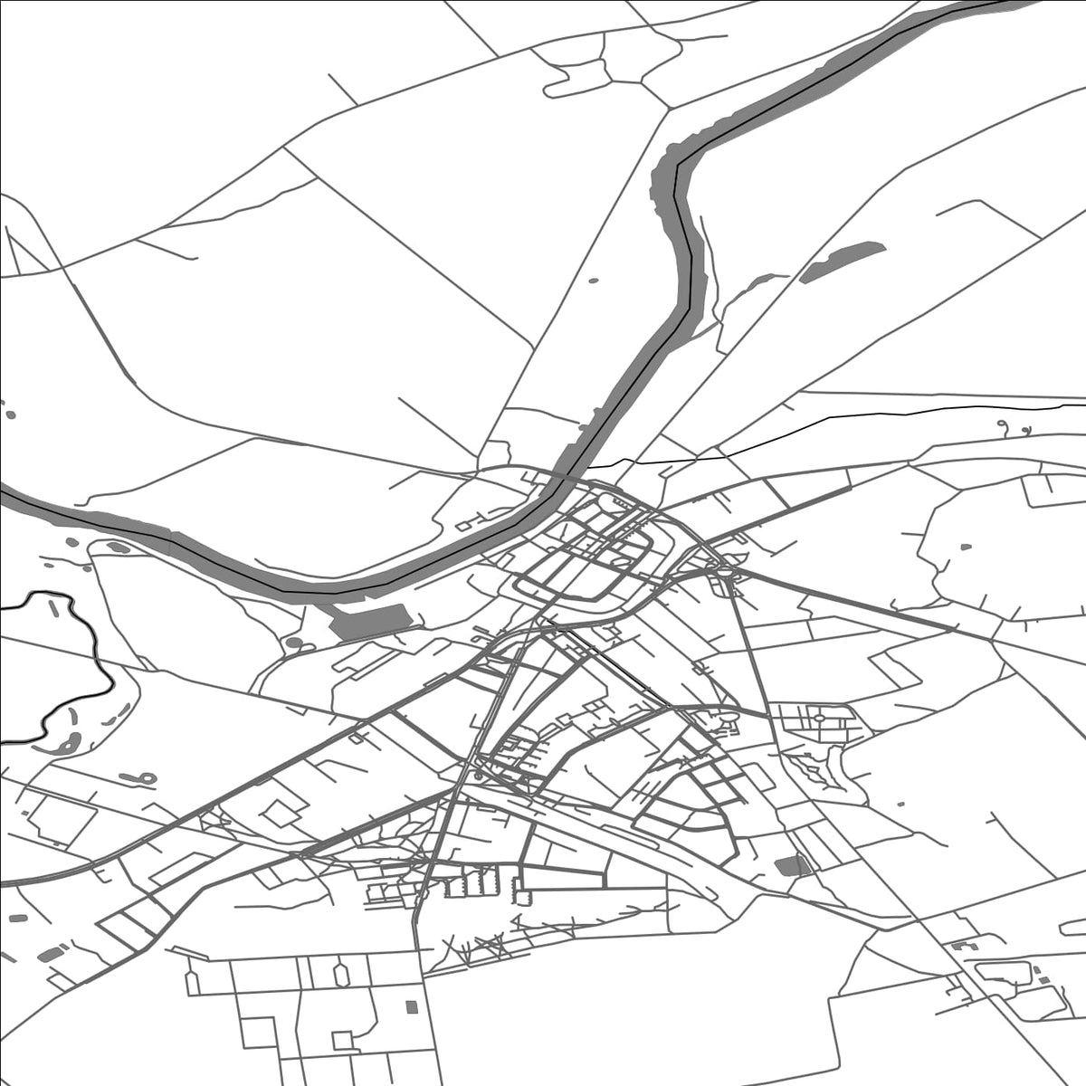 ROAD MAP OF SKWIERZYNA, POLAND BY MAPBAKES