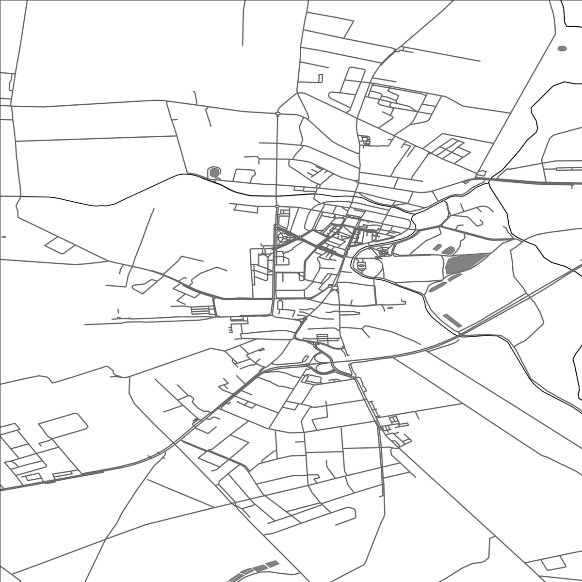 ROAD MAP OF SLAWNO, POLAND BY MAPBAKES