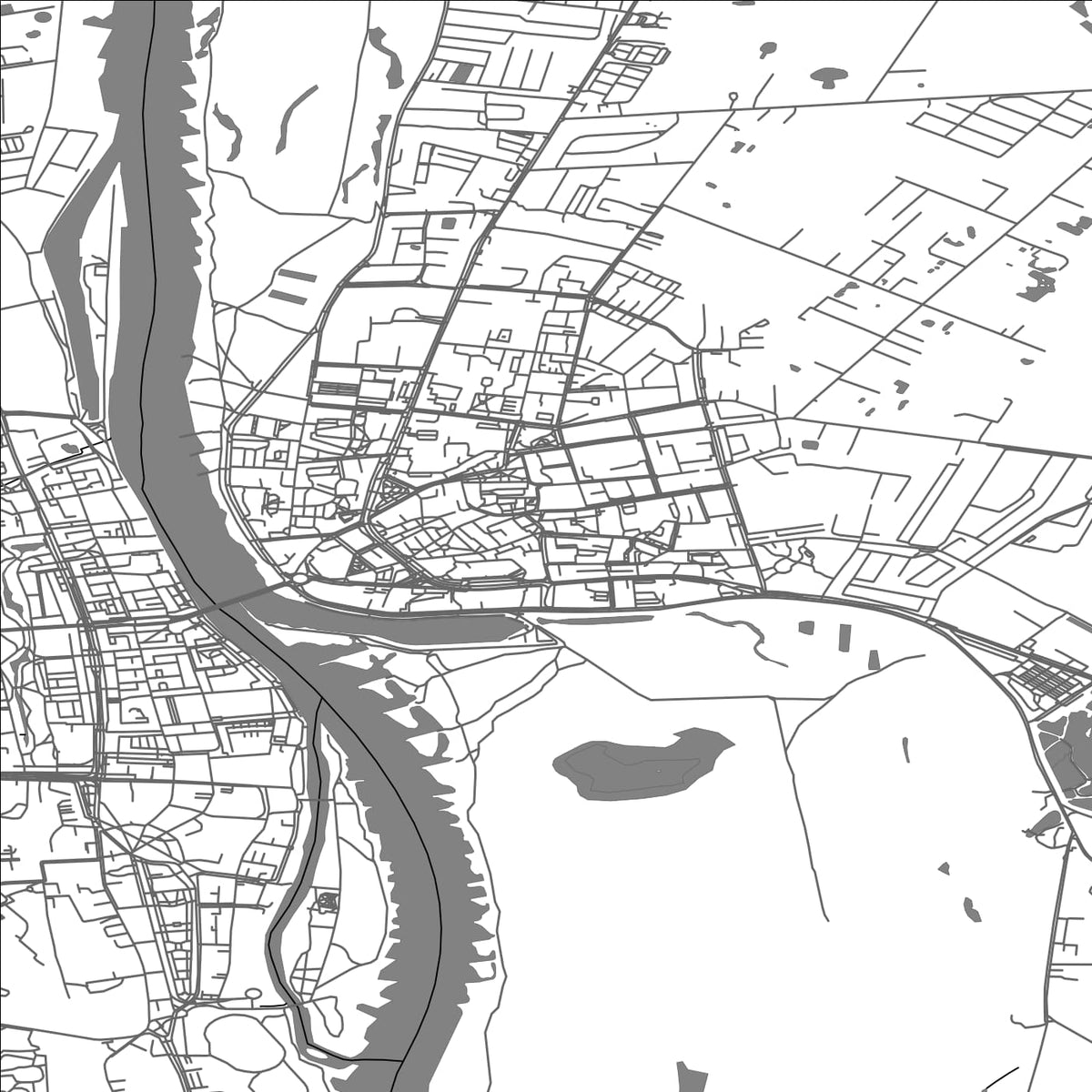 ROAD MAP OF SLUBICE, POLAND BY MAPBAKES