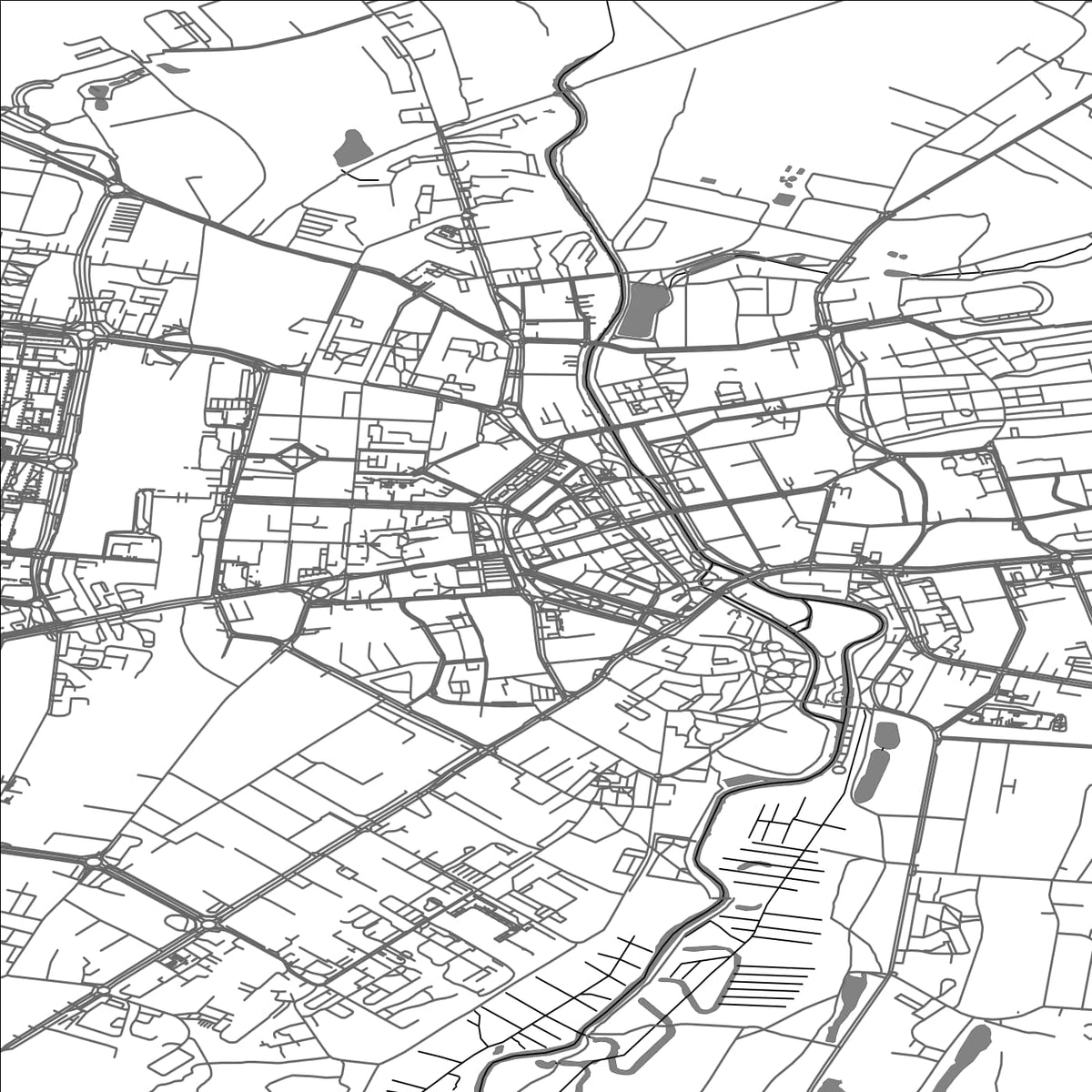 ROAD MAP OF SLUPSK, POLAND BY MAPBAKES