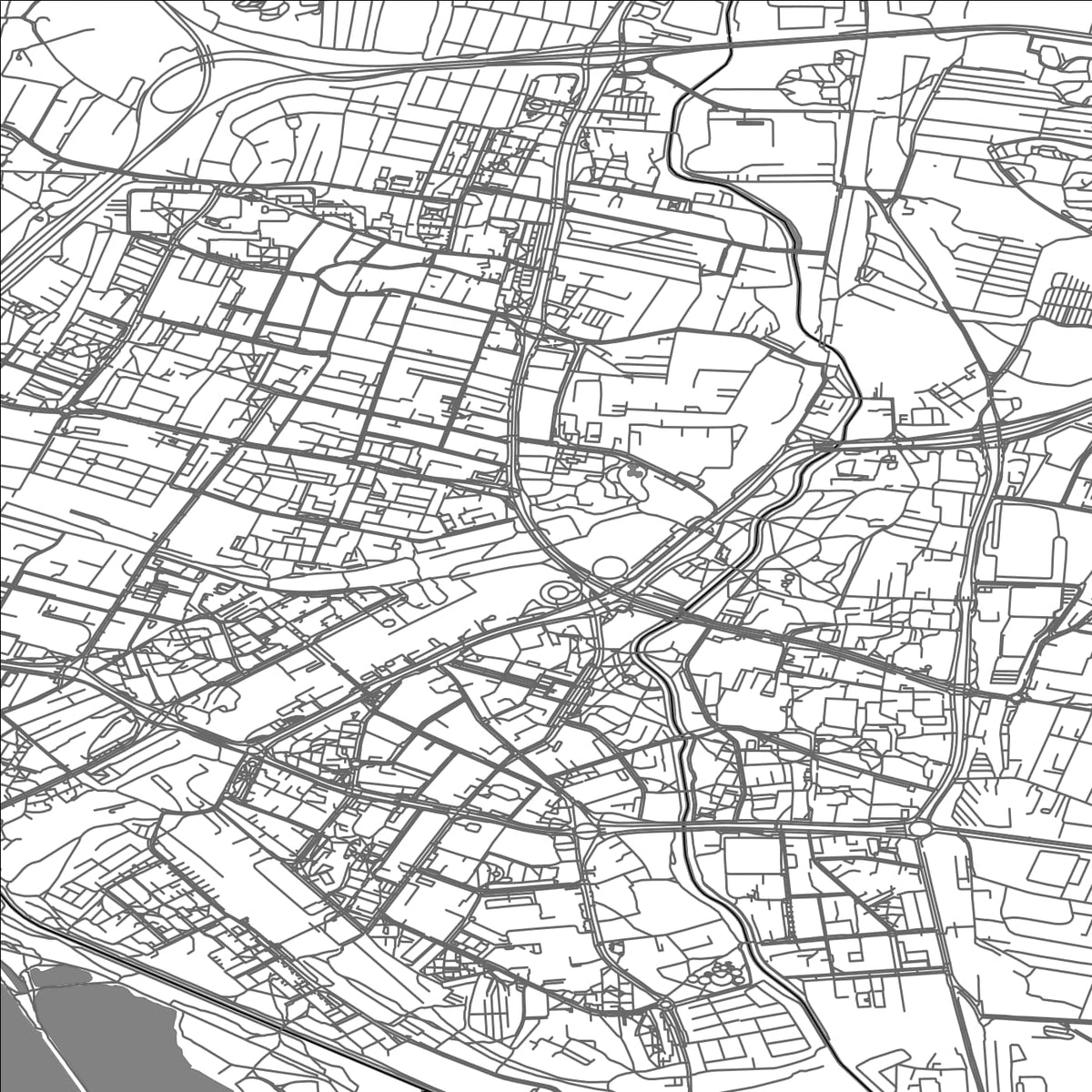 ROAD MAP OF SOSNOWIEC, POLAND BY MAPBAKES