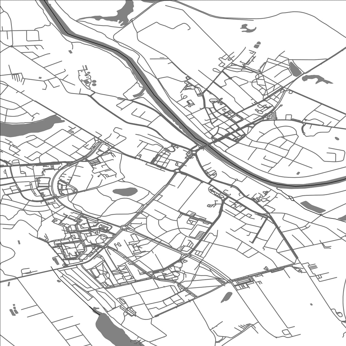 ROAD MAP OF SREM, POLAND BY MAPBAKES