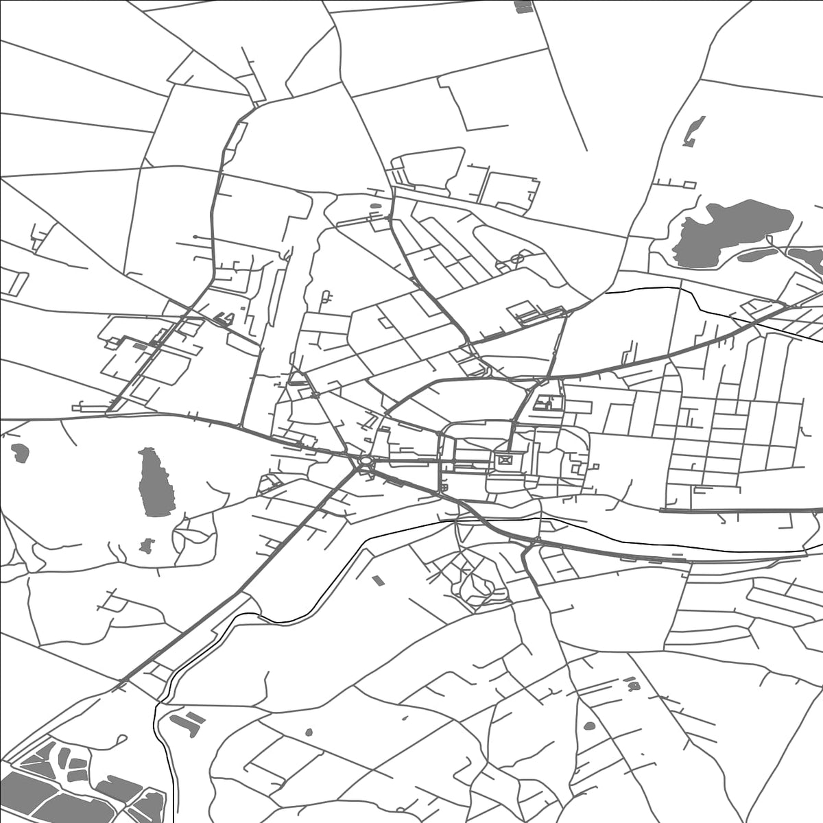 ROAD MAP OF STRZELIN, POLAND BY MAPBAKES