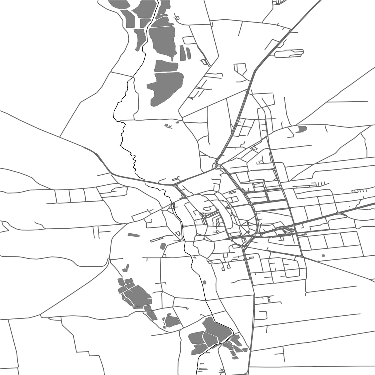 ROAD MAP OF SULECIN, POLAND BY MAPBAKES