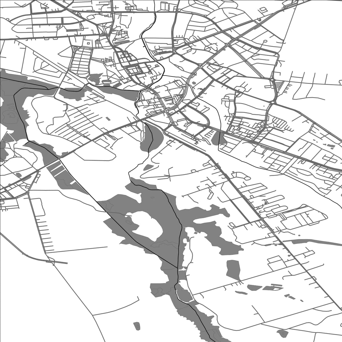 ROAD MAP OF SZAMOTULY, POLAND BY MAPBAKES