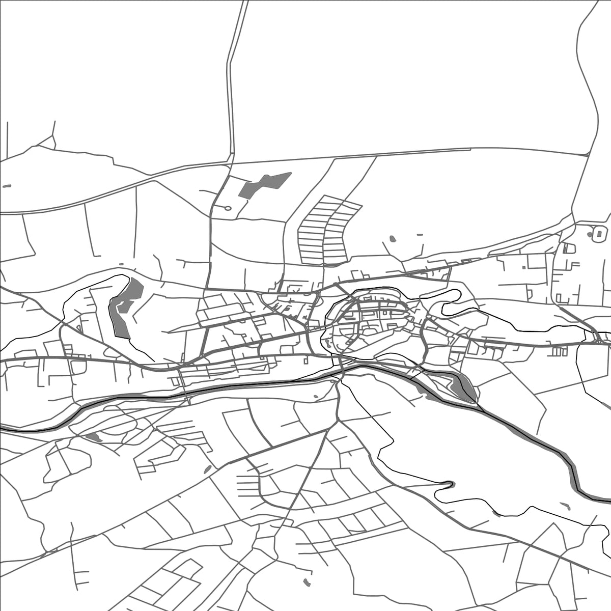ROAD MAP OF SZPROTAWA, POLAND BY MAPBAKES