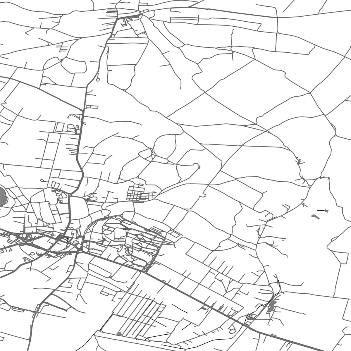 ROAD MAP OF TRZEBINIA, POLAND BY MAPBAKES