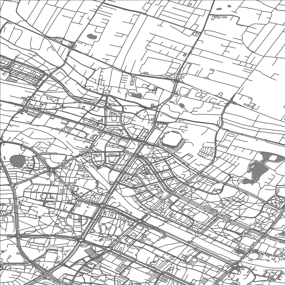 ROAD MAP OF TYCHY, POLAND BY MAPBAKES