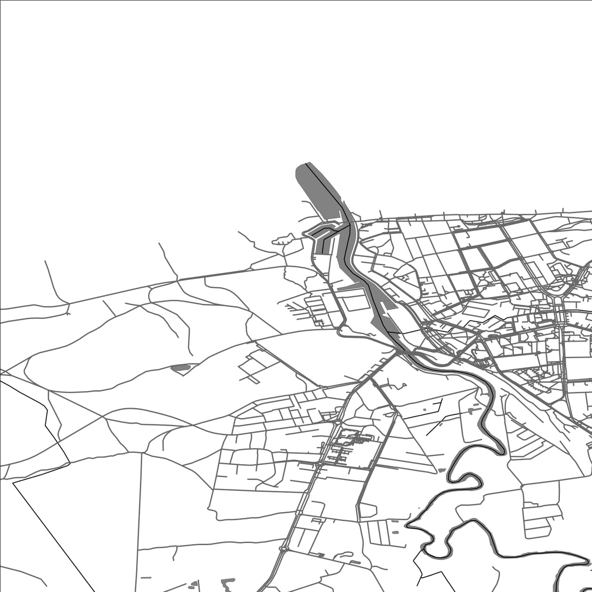 ROAD MAP OF USTKA, POLAND BY MAPBAKES