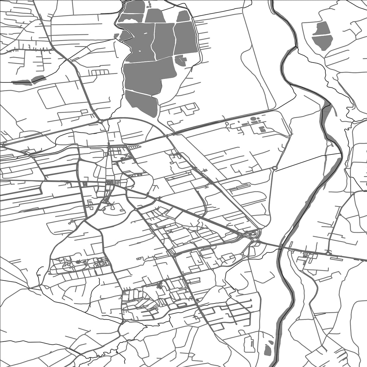 ROAD MAP OF WADOWICE, POLAND BY MAPBAKES