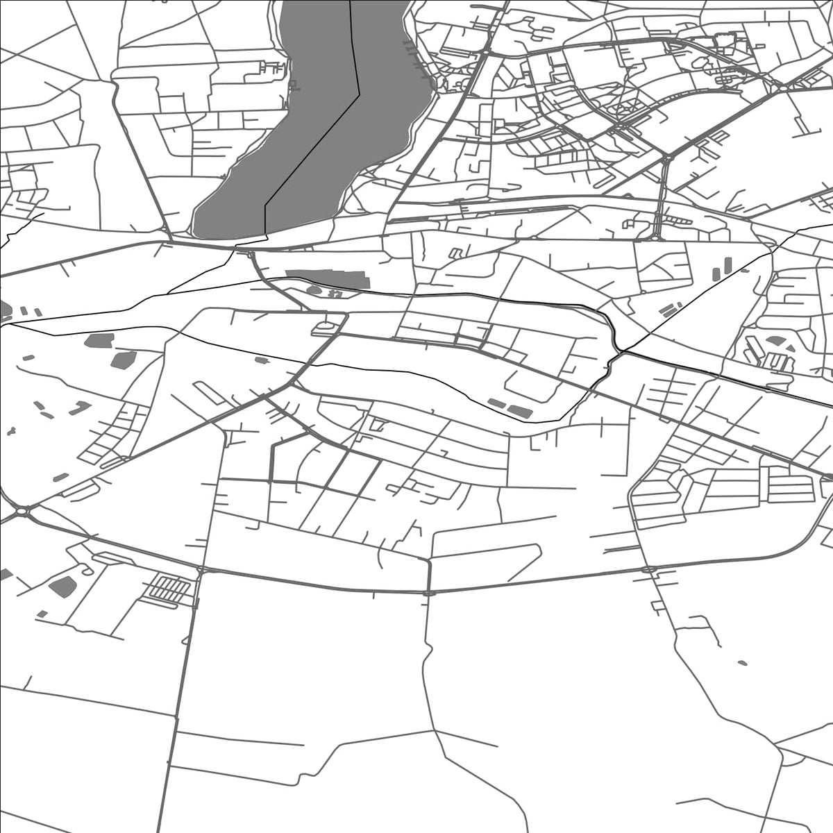 ROAD MAP OF WAGROWIEC, POLAND BY MAPBAKES