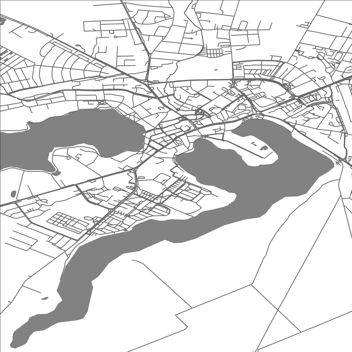 ROAD MAP OF WALCZ, POLAND BY MAPBAKES