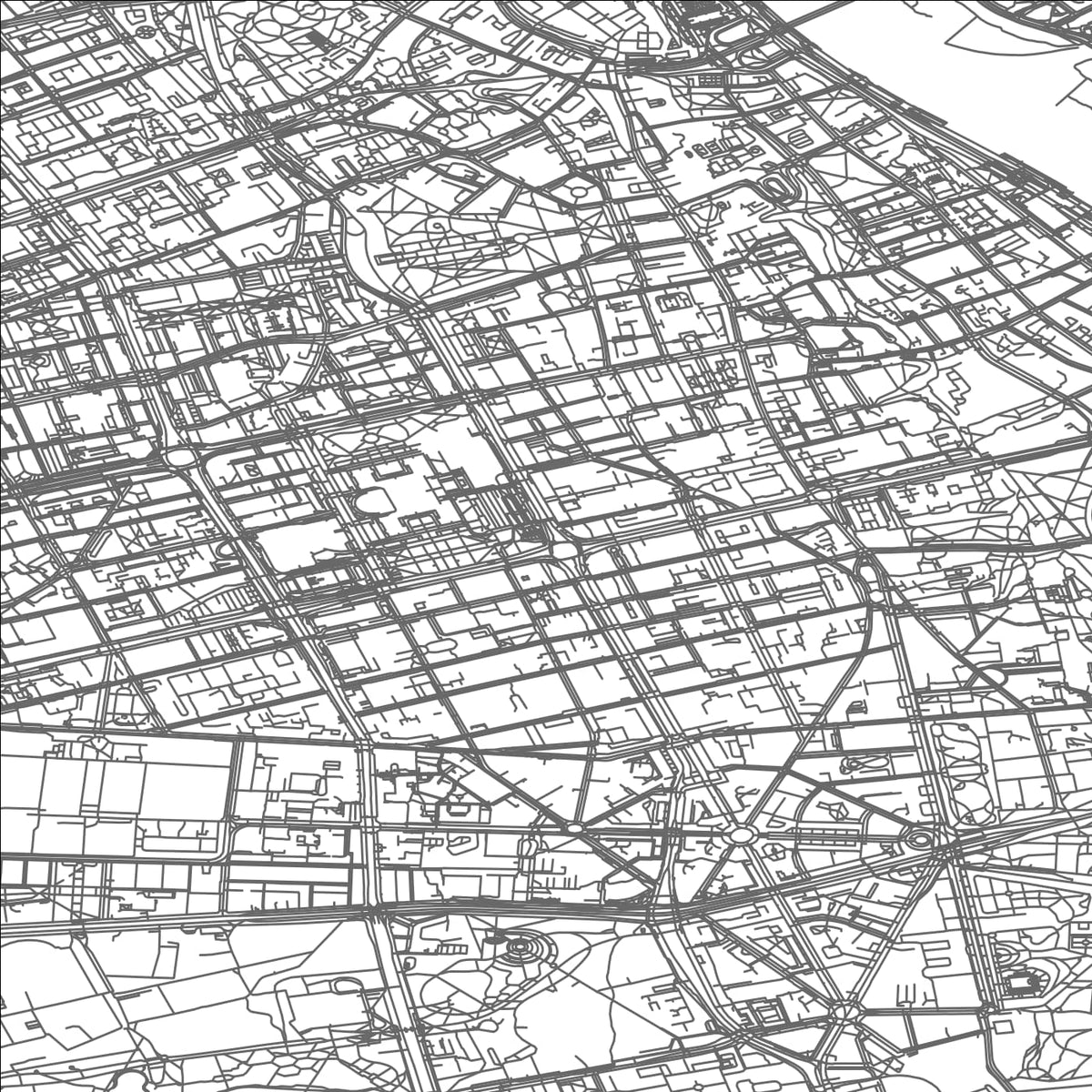 ROAD MAP OF WARSAW, POLAND BY MAPBAKES