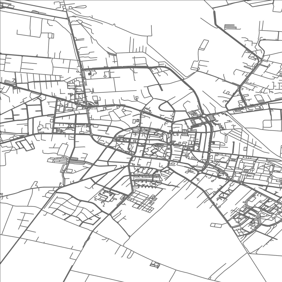 ROAD MAP OF WIELUN, POLAND BY MAPBAKES